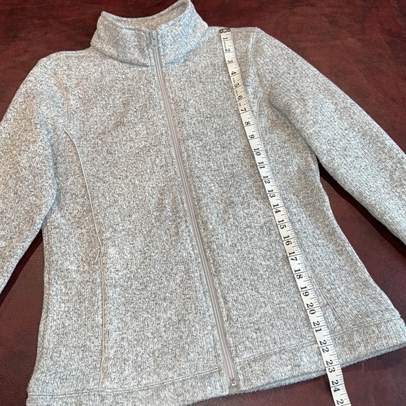 T by Talbots Gray Textured Terry Fleece Zip Up Jacket - Size P (Small) - Picture 7 of 12